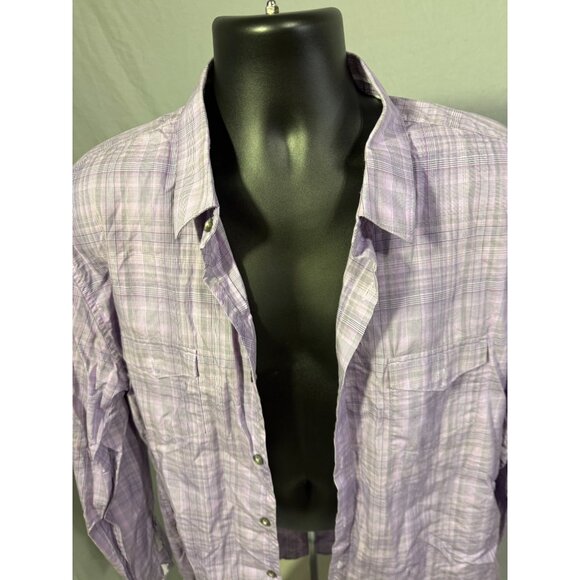 Calvin Klein Purple Subtle Plaid Dress Shirt Long Sleeve Size XL Business Casual - Picture 2 of 3